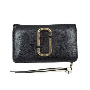 MARC JACOBS LEATHER BI-FOLD WALLET – BLACK FRONT / GRAY BACK / WHITE INSIDE